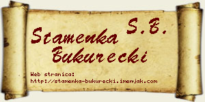 Stamenka Bukurecki vizit kartica